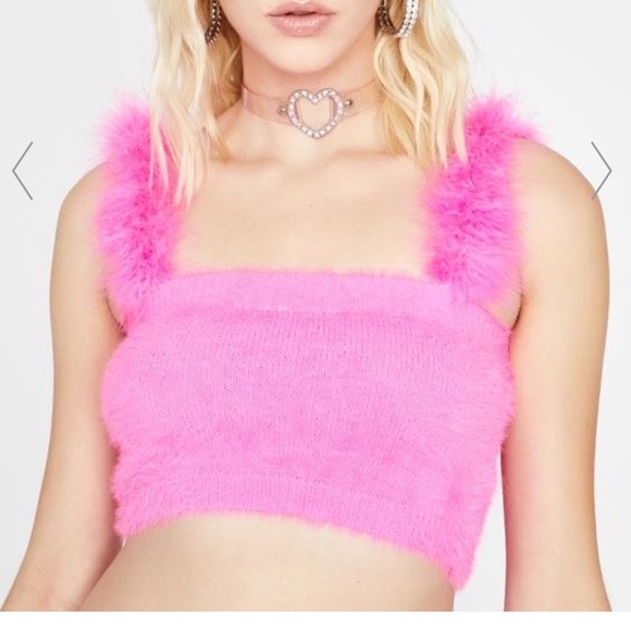 Tops - Dolls Kill Fuzzy Crop Top
